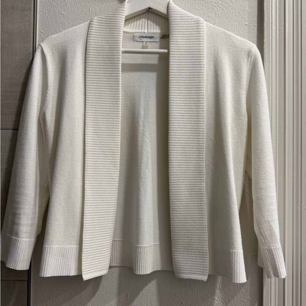 Calvin Klein White Cardigan Sweater